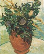 Vincent Van Gogh Still life:Vase with Flower and Thistles (nn04) Sweden oil painting artist